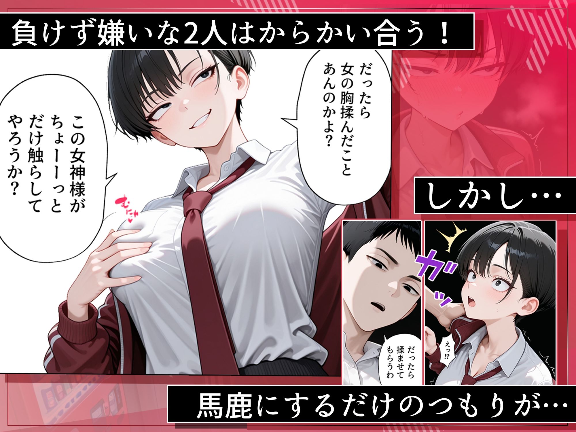 胸が揉めるかと挑発する女友達